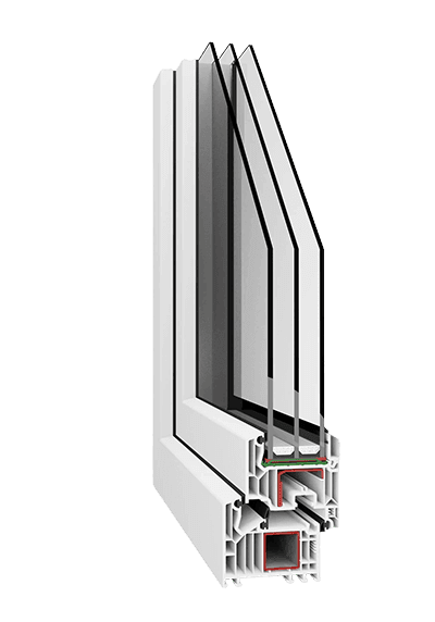 VEKA SL 82 lango profilio pjūvis